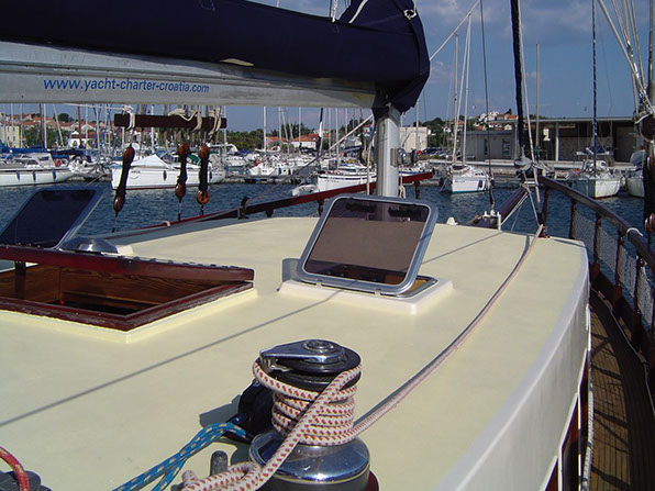 Wooden deck of Colin Archer 43